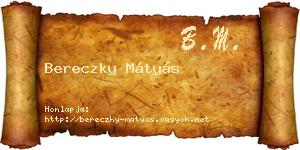 Bereczky Mátyás névjegykártya