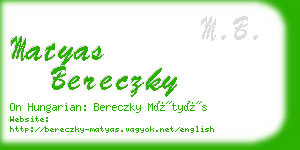 matyas bereczky business card